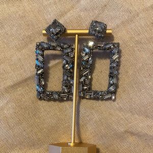 Silver Square Hoop style earrings